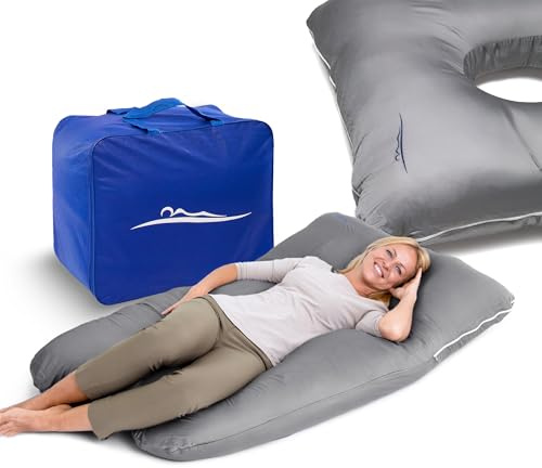 MKS sidosovkudde med överdrag | Komfortkudde (100 x 150 cm) | Sovkudde | sidosovkudde och form | Ergonomisk premium, kylande gosig kudde (bomull (standard)/vit)