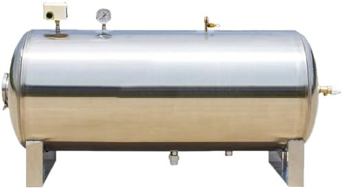 ylpddmm Drucktank Edelstahl,Pressure Tank Großer horizontaler Brunnenwasser-Druckbehälter 100/160/200L,mit Entlüftungsventil und Montagesatz für Wassersystem,Edelstahl,100L