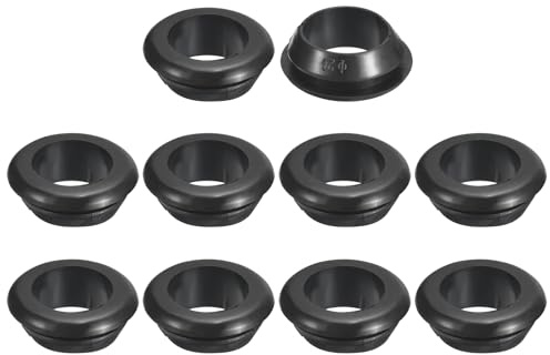 QUARKZMAN 18Pz Guarnizioni Passacavi in Gomma Nero Foro 20mm ID 16mm | Tappi per Foro Passante Doppia Parete Cavi Elettrovalvola Rotondi Cablaggio Elettrico