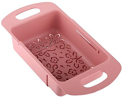 Veemoon Scolapasta Pieghevole Rosa Da Cucina - Ideale Per Frutta e Verdura - Colino Versatile Per Scolare Sopra Il Lavello Design Salvaspazio e Facile Da Riporre