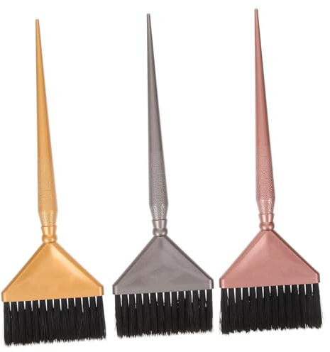 VICASKY Lot de 3 brosses de coloration pour cheveux - Brosse dégonflée - Brosse bouclée pour coloration des cheveux - Pinceaux de couleur pour salon de coiffure - Nylon noir