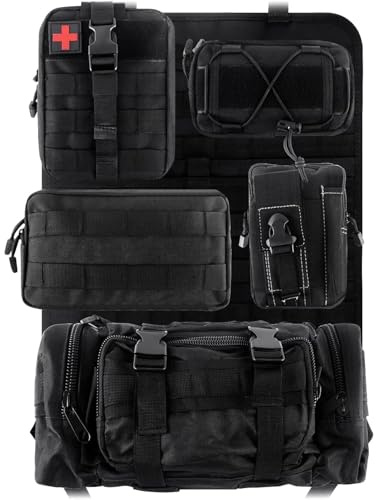Organisateur Voiture 6-en-1 Tactique - Organisateur de Siège Auto Arrière Universel avec Poches Multi-fonctions, Imperméable pour Famille et Voyage​​