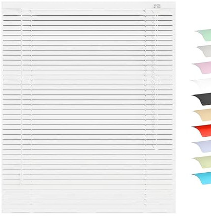 Tapparelle Per Finestre, Tende Veneziana Da Interno In Alluminio Per Finestre Larghezza 25-165cm Altezza 50-300cm, Privacy Persiane Veneziane Orizzontali(Bianco)