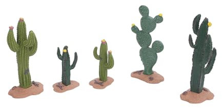 Zerodis Mini Cactus Statues Made in Shape for the Decoration of the Table, Mini-cactus Pvc Safe for Late Education, 5 Pcs