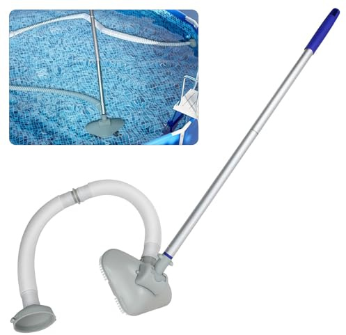 BMZZUOEBP Aspirateur Piscine Hors Sol，Balai aspirateur Piscine (avec Tuyau, tête d'aspiration et Manche télescopique de 144 cm)，aspirateur Piscine，Utilisé pour Nettoyer Les piscines, Les étangs.