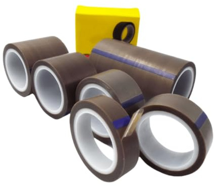 RIWETRA 903UL Teflon Tape Roll, Brown, 10M Length(=32.8Ft), 0.08mm/0.18mm Thickness, PTFE Material Sealing Machine Tape, Teflon Tape Roll (0.08mm Thickness, 10M Length, 13mm Width)