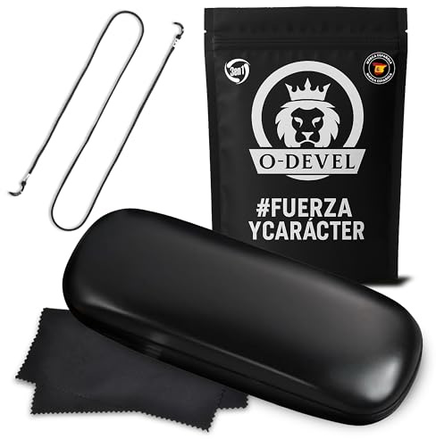 O-DEVEL Funda Gafas Rígida con Gamuza y Cordón, Pack 3 en 1 Protección y Limpieza para Gafas de Sol y Vista