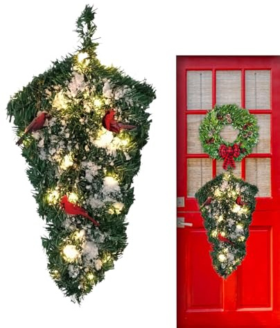 Testa Albero di Natale Con | Albero di Natale illuminato,Decorazione Artificiale Per Porta Davanzale Parete Stelo Appartamento Vendita Al Dettaglio Interni Designer
