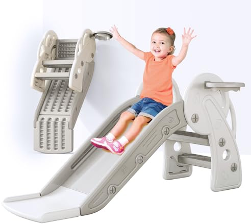 Toddler Slide for Kids Ball Pit Indoor Slide for Toddlers Baby with Basketball Hoop Slideway for Ball Pit Toddlers Kids