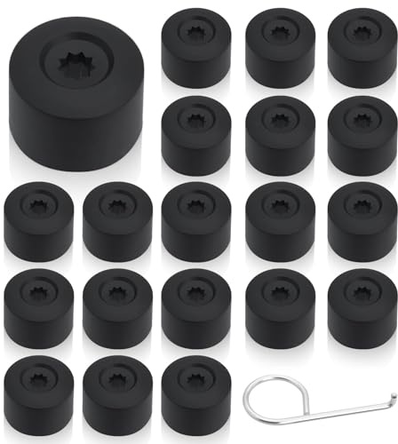 Dupoem 20 Cache-Boulons Hexagonaux Universels de 17 mm, Cache-Boulons Antivol, avec Outils de Démontage, Applicable à Tous Les Modèles de Voitures, Compatible avec Volkswagen Golf, Passat