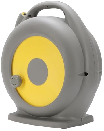 Luocute Avvolgitubo da Giardino Retrattile, Tubo Flessibile Leggero da 15 M con 10 Modalità di Spruzzo, Avvolgitubo da Giardino per Giardinaggio Irrigazione Lavaggio Auto Bagno Animali
