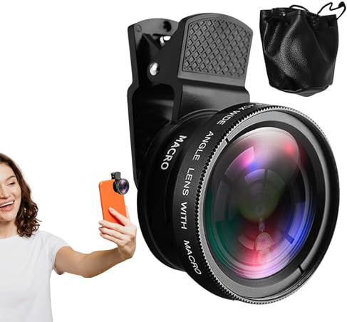 Attacco fotocamera professionale per telefono - Padroneggia la tua | fotografia mobile, grandangolare 120° con clip universale e super macro 20x, filettatura 17 mm per Pixe