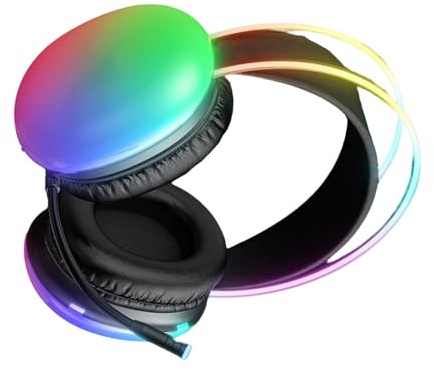 Zxfdsfdbnm Gaming Headphone Over Ear Headphone with Microphone LED Light Adjustable Headband Deeper Bass Surround Sound Sports Headphones Led