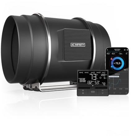 AC Infinity CLOUDLINE PRO T8, Quiet 200mm Inline Duct Fan with Temperature