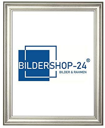 Bildershop-24 Bilderrahmen Barockrahmen Nepal 75x98cm (PUZZLEFORMAT) Silber Antik