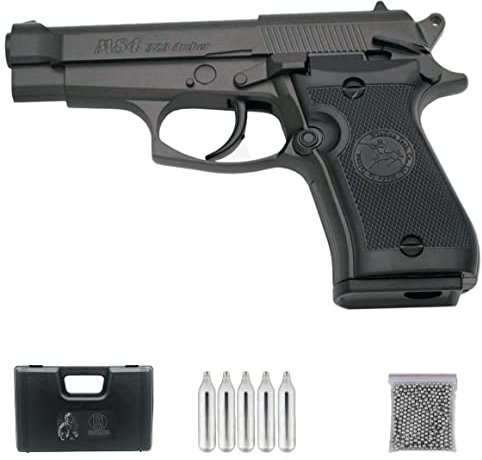Pistola WG M84 - Pack WG M84 + Maletín PVC + 500 Bolas BB's + 5 Cargas CO2 - Potencia <3.5 Julios