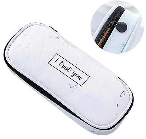 Studenten Mäppchen, Marmor Muster Große Kapazität Federmäppchen für Jungen Mädchen Studenten Stiftemappe Kinder Pencil Case Stifttasche Halter Tasche Reißverschluss Make-up Tasche,Blau