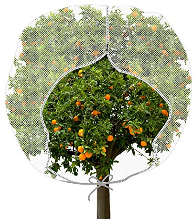 Shappy Fruit Tree Netting Cover with Zipper and Drawstring Large Garden Insect Netting Plant Cover for Protecting Plant Fruits Flower from Insect Bird Eating(1 Piece,72 x 72 Inch)