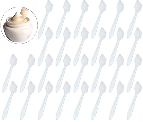 200 Pcs Disposable Facial Cream Spatulas Makeup Mask Tip Scoops Plastic Facial Cream Mask Tip Spatulas for Mixing and Sampling Cosmetics