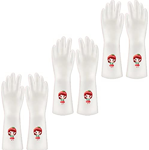 YLWX 3 Paires de Gants de Ménage en Nitrile, Gants de Vaisselle Antidérapants, Gants de Nettoyage Réutilisables pour Les Travaux Ménagers Propres (Color : D, Size : S)