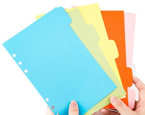 Armastuse 5 Intercalaires Classeur,A5 Registres Colorés de Dossiers à 6 Trous Adaptés aux Dossiers,Classeurs à Anneaux,Planificateurs