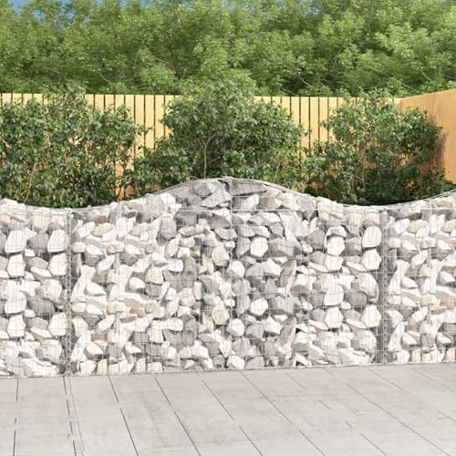 Gecheer Gabions pour pierres gabions, jardinière, paniers de gabion, 6 unités x 30 x 100/120 cm, forme d'arc fer, gabion décoratif, colonnes de gabion, paniers de rétention de terre