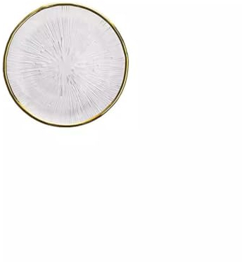CNBYDK Assiette à dîner Assiette en Verre rayée Vaisselle Transparente Domestique Assiette de Fruits Bol à Salade Occidentale Assiette à dîner Pâtes de dîner légères et