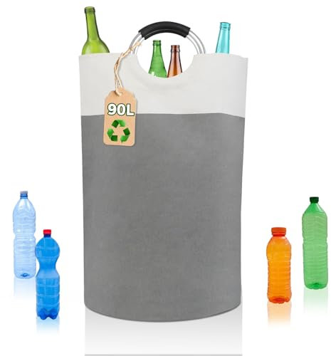 PHYSEN Récipient de collecte de bouteilles de consigne XXL 90 l, pliable, collecteur de bouteilles vides, organisateur de bouteilles consignées