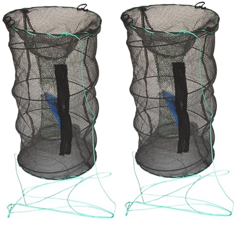 2pcs trampa de minnow 12x24 '' Trap de cangrejo de río 0.12 '' trampa de cangrejo de malla trampa de pescado plegable y portátil para pescar trampa de crawdad de malla resistente para la red de camar