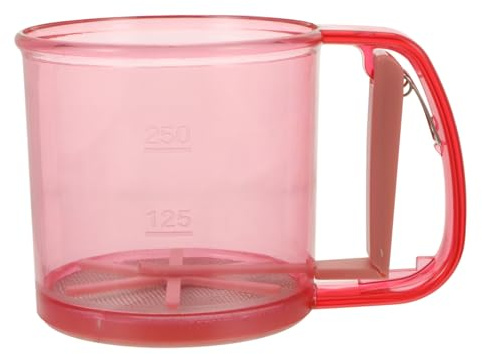 IWOWHERO Tamizador de Manual Semi Automático Taza Portátil para Repostería Colador de Polvo para Cernir Azúcar Cacao y Otros Ingredientes Polvo