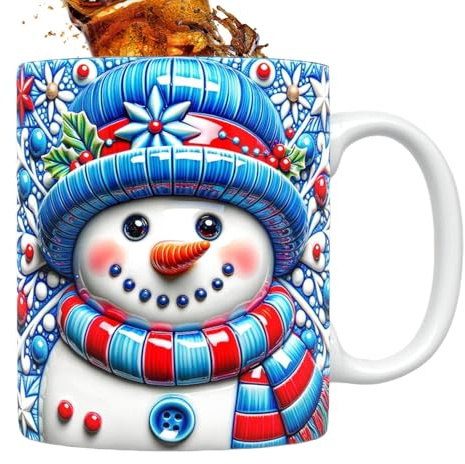 Générique Weihnachts-Tassen | Kaffeebecher Keramik Winter | 3D-Tasse 35 cl mit für Tee Schokolade Geschenk