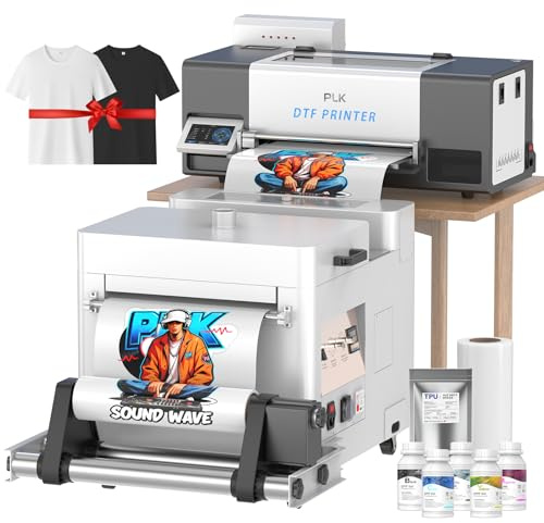 PLK DTF Printer A3,Upgraded XP600 DTF Printer, Double-Speed,Auto-Clean,Dual White Ink System,Low Ink Alert, A3 Transfer Machine for Apparel Printing(S13Printer+Shaker Dryer)