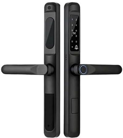 IP65 Tuya WiFi App Waterproof Smart Door Lock Aluminum Sliding Biometric Lock Fingerprint Door Handle Digital Keyless Glass Lock(3585B)