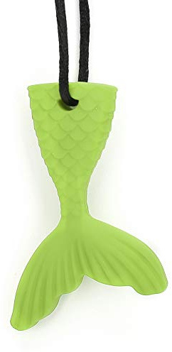 Brrnoo Anneau de Dentition en Silicone, Collier à Mâcher en Forme de Queue de Poisson pour Soulager la Douleur de Dentition, avec 6 Couleurs pour Les Bébés de Plus de 3 Mois (Green)
