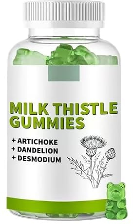 Milk Thistle Gummies | Vegansk, glutenfri | för leverdetox, antioxidant, immunitet och matsmältningsstöd