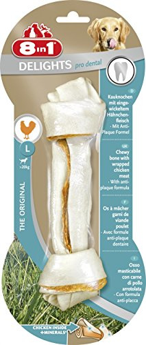 8 In 1 Dental Delights Hunde Kauknochen Huhn (6 Stück) (L) (kann variieren)