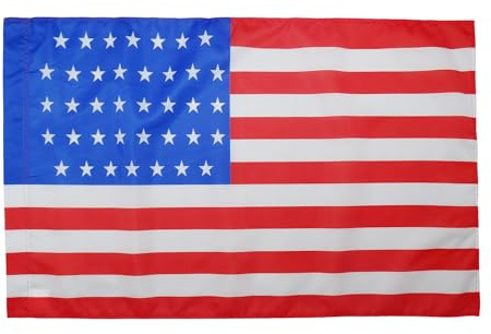 AZ FLAG - Drapeau Etats-Unis 1877-1890 38 étoiles - 150x90 cm - Drapeau Américain Ancien 100% Polyester Avec Fourreau et cordelette - Pavillon 110 g