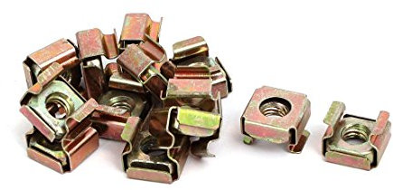 Sourcingmap M6 Cabinet Square Hole Cage Floating Nut Bronze Tone 13pcs