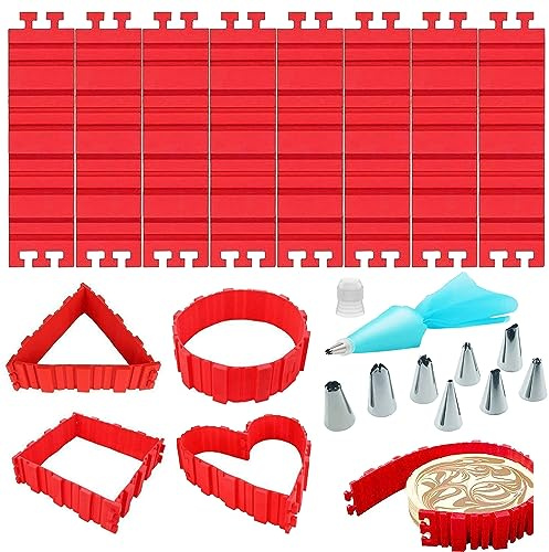 Woohome 18 PCS Silicone Mold Magic Snake and Cake Decorating Tips Combo for Design Your Cakes Any Shape, Muffin Cups - DIY Baking Mould tools for Various dessert