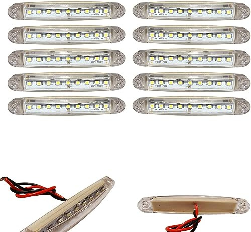 10x 9 SMD LED Begrenzungsleuchten Weiß 12V 24V Positionsleuchten LKW Anhänger