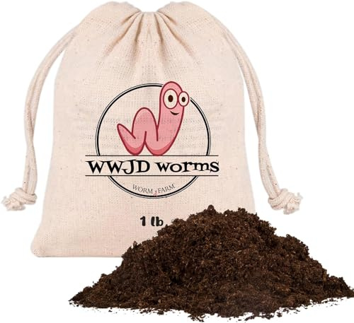 WWJD Worms - 1lb Worm Bedding for Nightcrawlers and Red Wigglers (Worms Not Included) - Vermicompost Bin Worm Bedding for Earthworm Castings - Earthworm Food for Organic Potting Soil Gardening Mix