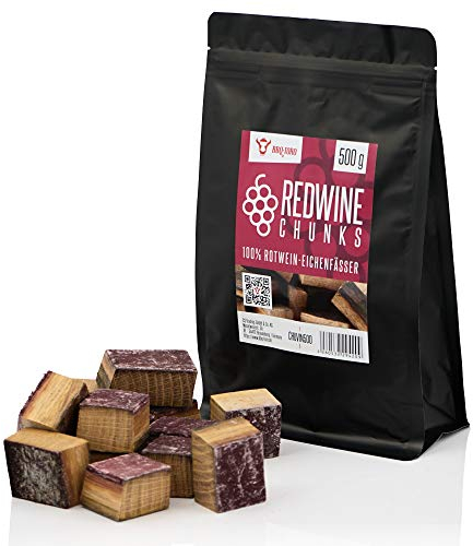 BBQ-TORO Redwine Chunks | Pezzi di Legno per affumicatura al Vino Rosso in Botti di Quercia | Pezzi di Legno per Barbecue, Smoker, BBQ (500.0)