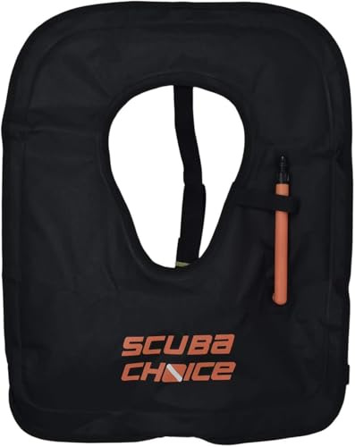 Scuba Choice Schnorchelweste für Erwachsene, mit Namensfeld, aufblasbare Schnorchelweste für Erwachsene, einfacher Oralinflator & Abnehmbarer Gurt