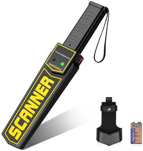 Handheld Metal Detector Wand,Security Wand,Portable Adjustable Sound & Vibration Alerts, Detects Weapons Knives Screw (High Sensitivity, Black)