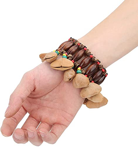 Alnicov afrikansk tribal stil nötter skal armband handklocka för Djembe afrikansk trumma Conga slagverk tillbehör