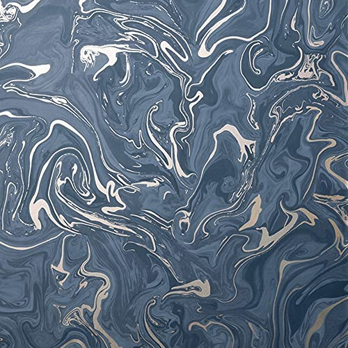 Fine Decor Distinctive Marble Navy Blue