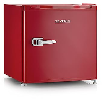 SEVERIN Retro Mini Kühl-/Gefrierbox (31 l), Gefrierschrank klein, Minikühlschrank mit flexibler Temperaturregelung, Tischkühlschrank, rot, GB 8881