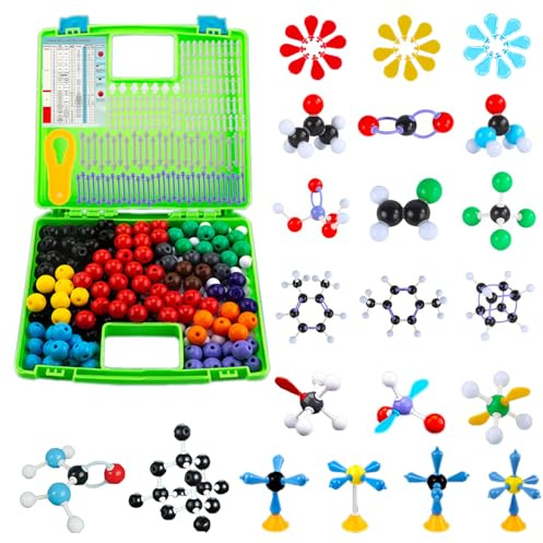 EXBEPE Comprehensive Chemistry Molecular Model Kit 406pc Organic and Inorganic STEM Set,Middle,High School,and College Supplies, Educational Science Set Learning Structure and Reactions Student Gifts