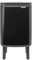 Brabantia - Mülleimer Bo Hi 4L mit Soft-Close-Deckel, herausnehmbarem Inneneimer und Transportgriff - Für Bad, Schlafzimmer und Homeoffice - Mattschwarz