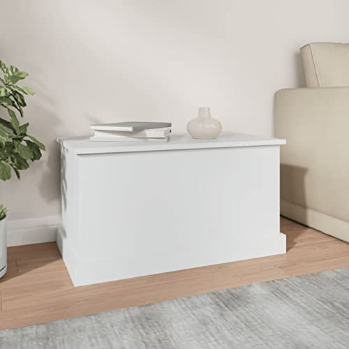 Tidyard Truhe Aufbewahrungstruhe Spielzeugtruhe Spielzeugkiste Aufbewahrungsbox Weiß 70x40x38 cm Holzwerkstoff